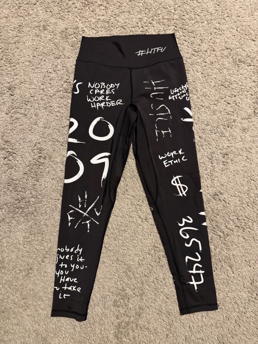 Black Graphic High-Waist Leggings